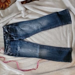 distressed jeans/easy midrise/31 inseam